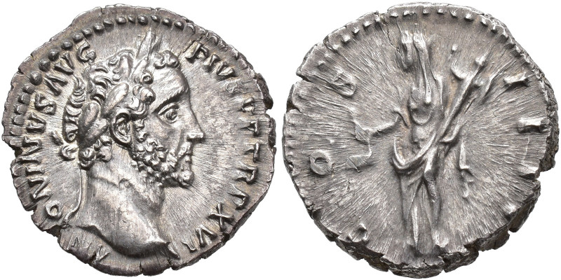 IMPERIO ROMANO. ANTONINO PÍO. Denario. Roma (152-153). A/ Cabeza laureada a der....
