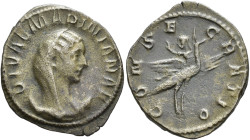 IMPERIO ROMANO. MARINIANO. Antoniniano. Roma (254). A/ Busto velado sobre creciente a der.; DIVAE MARINIANA AVG. R/ Mariniana volando a der. sobre pav...