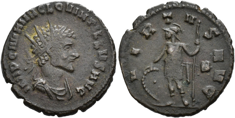 IMPERIO ROMANO. QUINTILO. Antoniniano. Roma (270). A/ Busto radiado, drapeado y ...