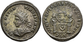 IMPERIO ROMANO. CONSTANTINO II. Follis. Londinium (320). A/ Busto radiado y drapeado a izq.; FL CL CONSTANTINVS IVN N C. R/ Dos victorias sosteniendo ...