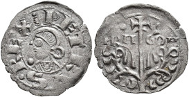 CORONA DE ARAGÓN. PEDRO DE HUESCA. Dinero. Jaca. A/ PETRUS. REX:. Glóbulo junto al hombro. R/ ARAGON, punto a cada lado de la cruz. VE 0,82 g. 16,7 mm...