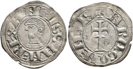 CORONA DE ARAGÓN. ALFONSO EL BATALLADOR. Dinero. Navarra. A/ A*NFVS SANI REX. R/ +ARAGONENSIS 1,02 g. 18,3 mm. IV-219.1. EBC/MBC+. Muy escasa.
