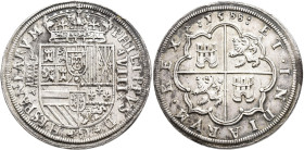 FELIPE II. 8 reales. 1588. Segovia. Acueducto de 5 y 6 arcos en 2 pisos. AR 27,26 g. 41,5 mm. AC-692. Leves oxidaciones. EBC.

Ex subasta Áureo (19-...