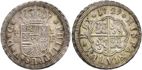 FELIPE V. Real. 1729. Segovia. F. AR 2,78 g. 21 mm. VI-533. EBC.