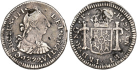 CARLOS III. 1/2 real. 1779. Nueva Guatemala. P. AR 1,62 g. 16,6 mm. VI-no. Perforación y agujeritos en anv. y rev. MBC-. Muy rara.

La ciudad de San...