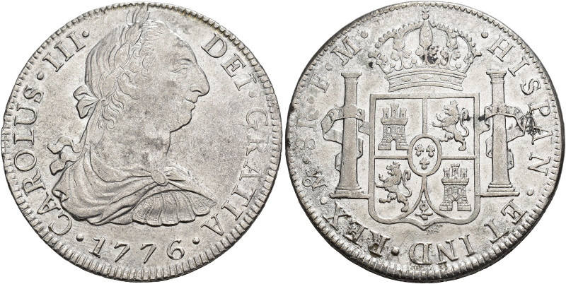 CARLOS III. 8 reales. 1776. México. FM. AR 26,66 g. 38,7 mm. VI-937. Ligera oxid...