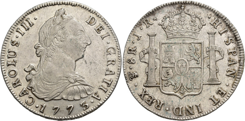 CARLOS III. 8 reales. 1773. Potosí. JR. AR 40,4 g. 26,98 mm. VI-979. Pequeñas ma...