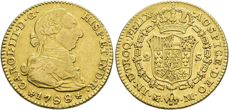 CARLOS III. 2 escudos. 1788. Madrid. M. AU 6,75 g. 21,7 mm. VI-1297. MBC.