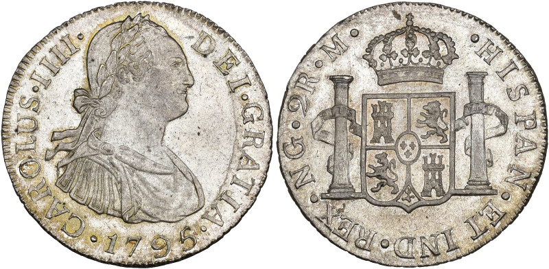 CARLOS IV. 2 reales. 1795. Nueva Guatemala. M. AR 6,73 g. 26,9 mm. VI-454. Pleno...