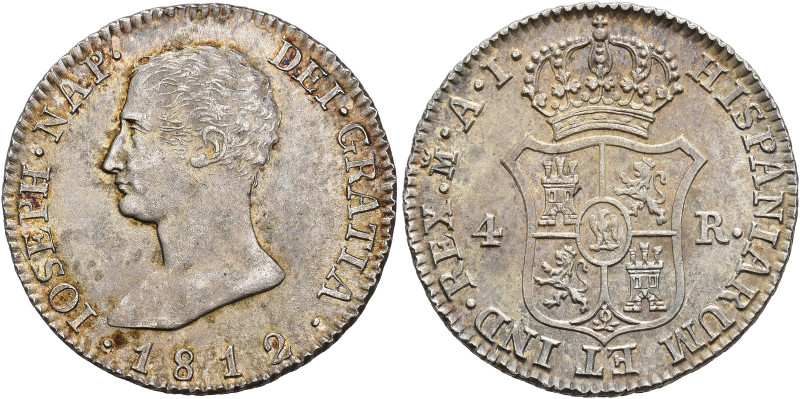 JOSÉ I BONAPARTE. 4 reales. 1812. Madrid. AI. AR 5,96 g. 25,9 mm. VI-16. Ligera ...