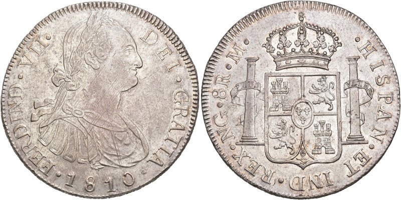 FERNANDO VII. 8 reales. 1810. Nueva Guatemala. M. AR 26,97 g. 39,5 mm. VI-1020. ...