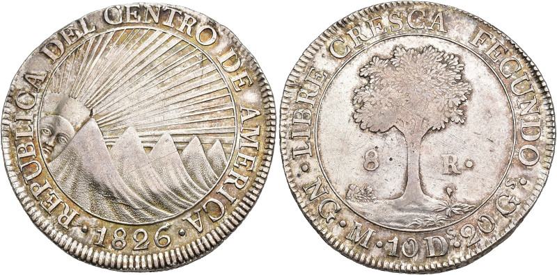 REPÚBLICA DEL CENTRO DE AMÉRICA. 8 reales. 1826. Nueva Guatemala. M. AR 26,98 g....