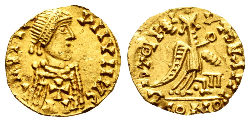 Pseudo-imperial coinage. In the name of Justinianus I. Tremissis. (Tomasini-JAN ...