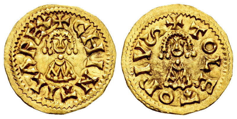 Chintila (636-639). Tremissis. Toleto (Toledo). (Cnv-376). (R. Pliego-482a). Anv...