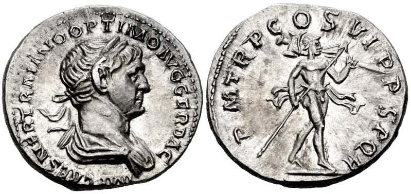 Trajan. Denarius. 116-117 AD. Rome. (Ric-337). (Rsc-270). Anv.: IMP CAES NER TRA...