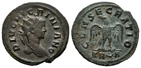 Divus Nigrinian. Antoninianus. 284-285 AD. Rome. (Ric-471). (Ch-2). Anv.: DIVO NIGRINIANO. Radiate head to right. Rev.: CONSECRATIO. Eagle standing fa...