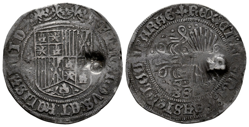 Catholic Kings (1474-1504). 1 real. Sevilla. (Cal-423). Anv.: FERNANDVS : ET : H...