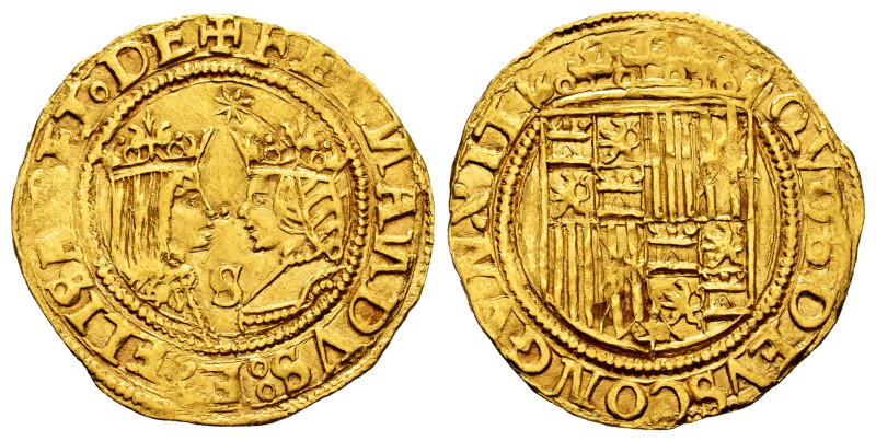 Catholic Kings (1474-1504). 1 excelente. Sevilla. (Cal-653). (Tauler-88 var. leg...