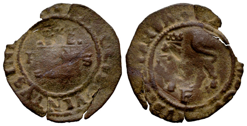 Charles I (1516-1556). 2 maravedis. Santo Domingo. P-S/F. (Cal-45 var). Ae. 1,25...