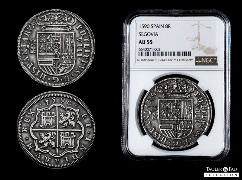 Philip II (1556-1598). 8 reales. 1590. Segovia. (Cal-711). (Jarabo-Sanahuja-A448...