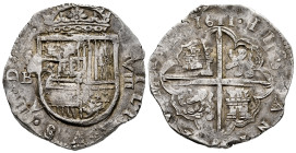 Philip III (1598-1621). 8 reales. 1611. Sevilla. B. (Cal-963). (Jarabo-Sanahuja-B360). Ag. 27,11 g. Full date. King's name and numeral visible. Linear...