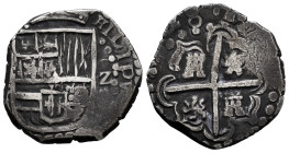 Philip IV (1621-1665). 2 reales. 1628. Potosi. (T). (Cal-898). Ag. 6,55 g. Value II as Z. Rare. VF. Est...300,00. 

Spanish Description: Felipe IV (...