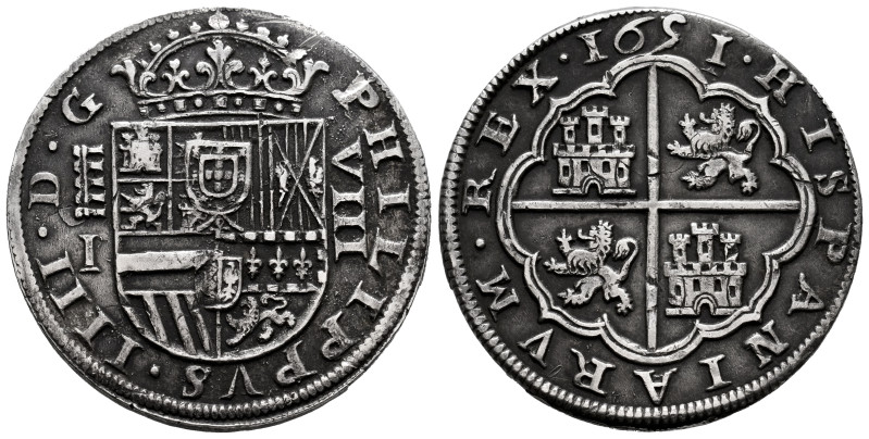 Philip IV (1621-1665). 8 reales. 1651/31. Segovia. I/R. (Cal-1591 var). (Jarabo-...