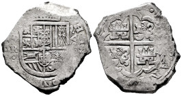 Philip IV (1621-1665). 8 reales. (163)0. Sevilla. R. (Cal-1642 var). (Jarabo-Sanahuja-Type C133). Ag. 27,58 g. Double escutcheon of Portugal, one in p...