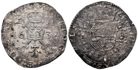 Philip IV (1621-1665). 1 patagon. 1632. Bruges. (Tauler-2663). (Vti-1060). (Vanhoudt-645.BG). Ag. 27,71 g. It retains some minor luster. Nice patina. ...