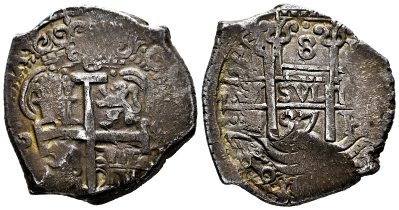 Charles II (1665-1700). 8 reales. 1697. Potosi. (VR). (Cal-740). Ag. 26,78 g. Do...
