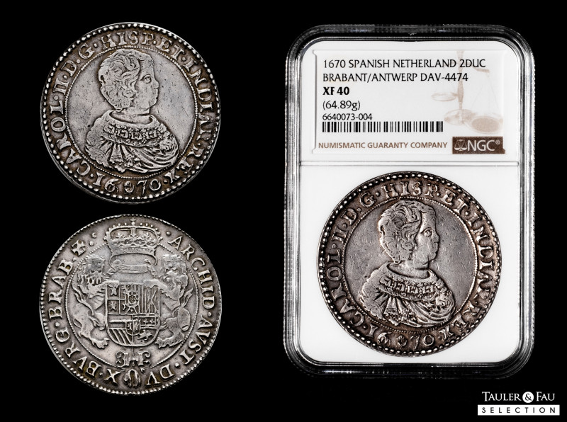 Charles II (1665-1700). Double ducaton. 1670. Antwerpen. (Vti-493). (Delm-325a, ...