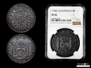 Ferdinand VI (1746-1759). 8 reales. 1758. Guatemala. J. (Cal-436). Ag. 27,08 g. Old cabinet tone. Scarce. Slabbed by NGC as XF 45. Est...800,00. 

S...