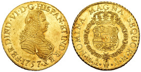 Ferdinand VI (1746-1759). 8 escudos. 1757. Mexico. MM. (Cal-793). (Cal onza-608). Au. 27,05 g. Magnificent specimen with original luster and beautiful...