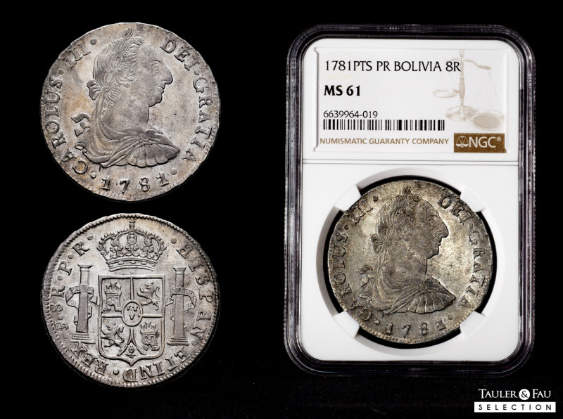 Charles III (1759-1788). 8 reales. 1781. Potosi. PR. (Cal-1180). Ag. 27,25 g. At...