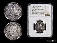 Charles IV (1788-1808). "Proclamation" medal. 1789. Jerez de la Frontera (Cádiz). (Herrera-52). (Vives-690). (Vq-13108 var. leyenda). Ag. Attractive s...