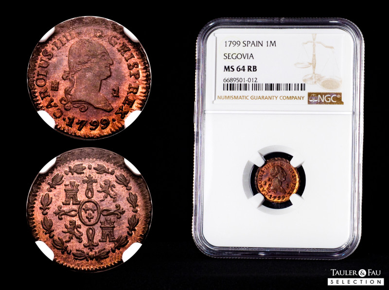 Charles IV (1788-1808). 1 maravedi. 1799. Segovia. (Cal-34). Ae. Slabbed by NGC ...