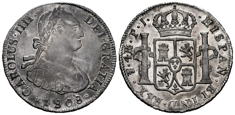 Charles IV (1788-1808). 4 reales. 1808. Potosi. PJ. (Cal-845). Ag. 13,39 g. Wond...