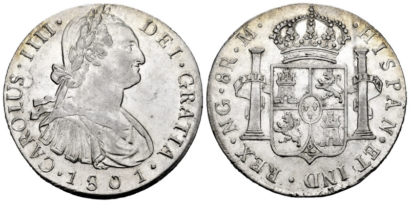 Charles IV (1788-1808). 8 reales. 1801. Guatemala. M. (Cal-894). Ag. 26,84 g. It...