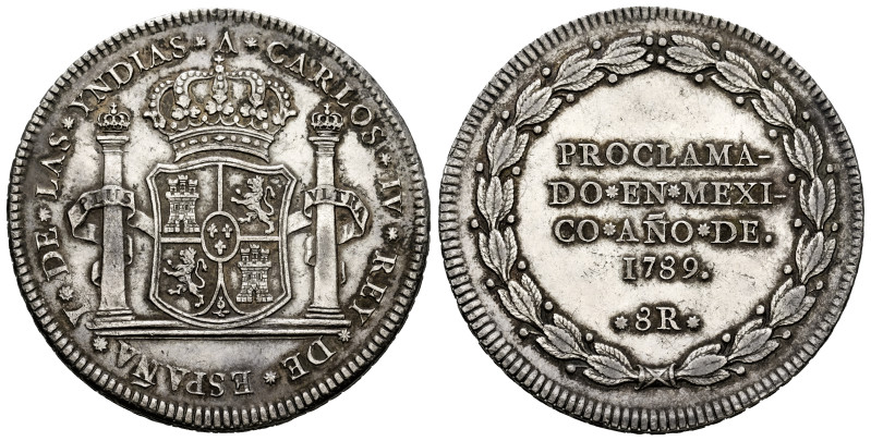 Charles IV (1788-1808). Proclamation with value 8 reales. 1789. Mexico. (Cal-947...