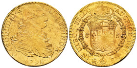 Charles IV (1788-1808). 8 escudos. 1796. Mexico. FM. (Cal-1636). (Cal onza-1027). Au. 27,05 g. Original luster. XF/AU. Est...2000,00. 

Spanish Desc...