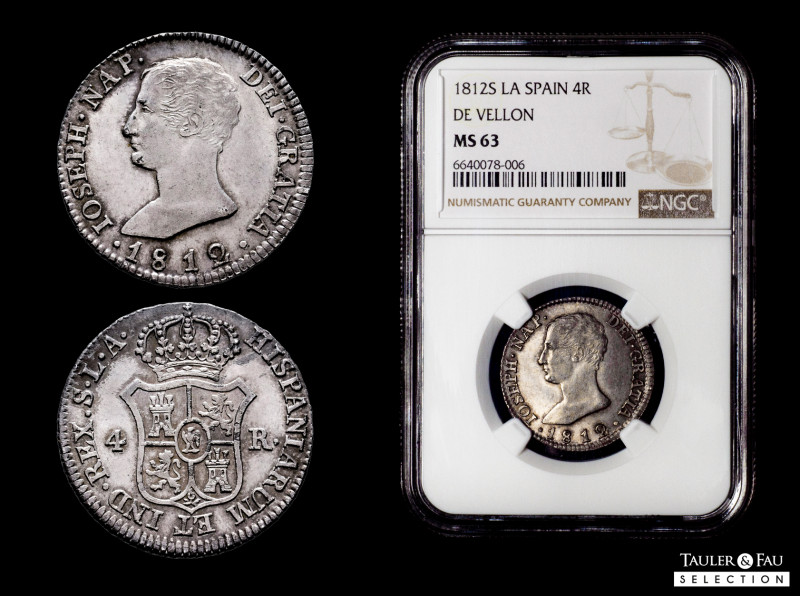 Joseph Napoleon (1808-1814). 4 reales. 1812/10. Madrid. LA. (Cal-23). Ag. 5,92 g...