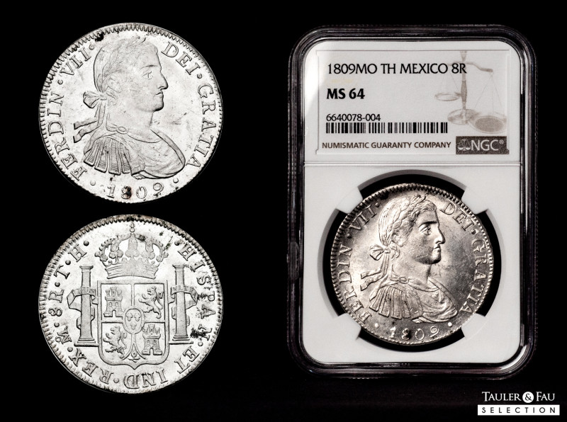 Ferdinand VII (1808-1833). 8 reales. 1809. Mexico. TH. (Cal-1308). Ag. 26,96 g. ...