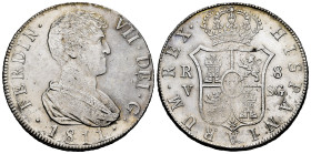 Ferdinand VII (1808-1833). 8 reales. 1811. Valencia. SG. (Cal-1438). Ag. 26,94 g. Some original luster remaining. Rare. Almost XF. Est...1000,00. 

...
