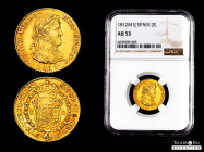 Ferdinand VII (1808-1833). 2 escudos. 1812. Madrid. IJ. (Cal-1606). Au. First bust. Original luster, even more in the reverse. Nice colour. Very rare....