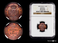 Elizabeth II (1833-1868). Decima de real. 1850. Segovia. (Cal-141). Ae. Nice colour. Slabbed by NGC as MS 64 RB. Only 2 finer specimens in the NGC cen...
