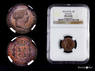 Elizabeth II (1833-1868). 10 centimos de real. 1854. Segovia. (Cal-170). Ae. Original luster. Magnificent piece. Rare, even more so in this grade. Sla...