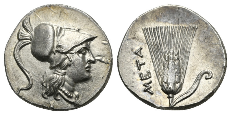 LUCANIA, Metapontum. Hannibalic occupation. Circa 215-207 BC. Half Shekel (Silve...