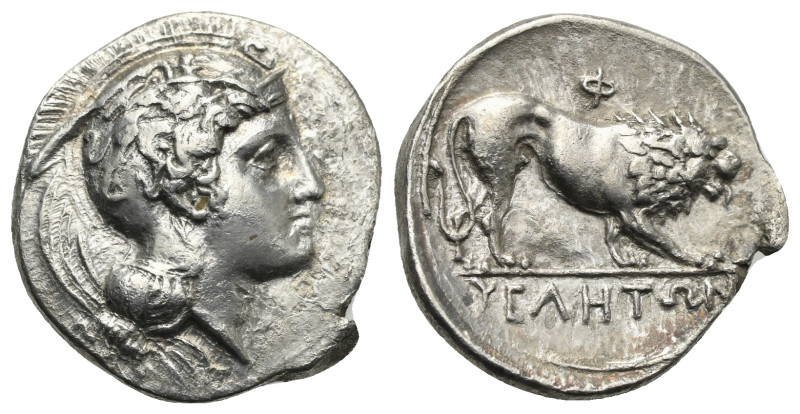 LUCANIA. Velia. Circa 340-334 BC. Didrachm or nomos (Silver, 22.00 mm, 7.53 g). ...