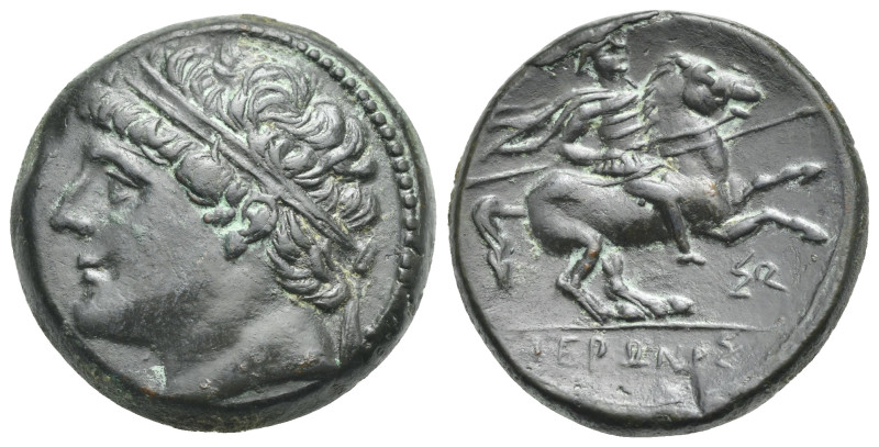 SICILY. Syracuse. Time of Hieron II, 275-216 BC. Bronze (Bronze, 27.30 mm, 18.67...