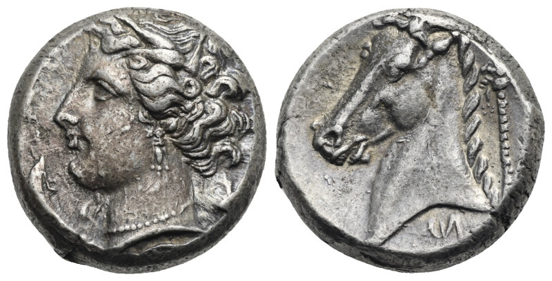 SICILY. Siculo-Punic. Entella. Tetradrachm (Silver, 22.97 mm, 17.06 g) Circa 320...